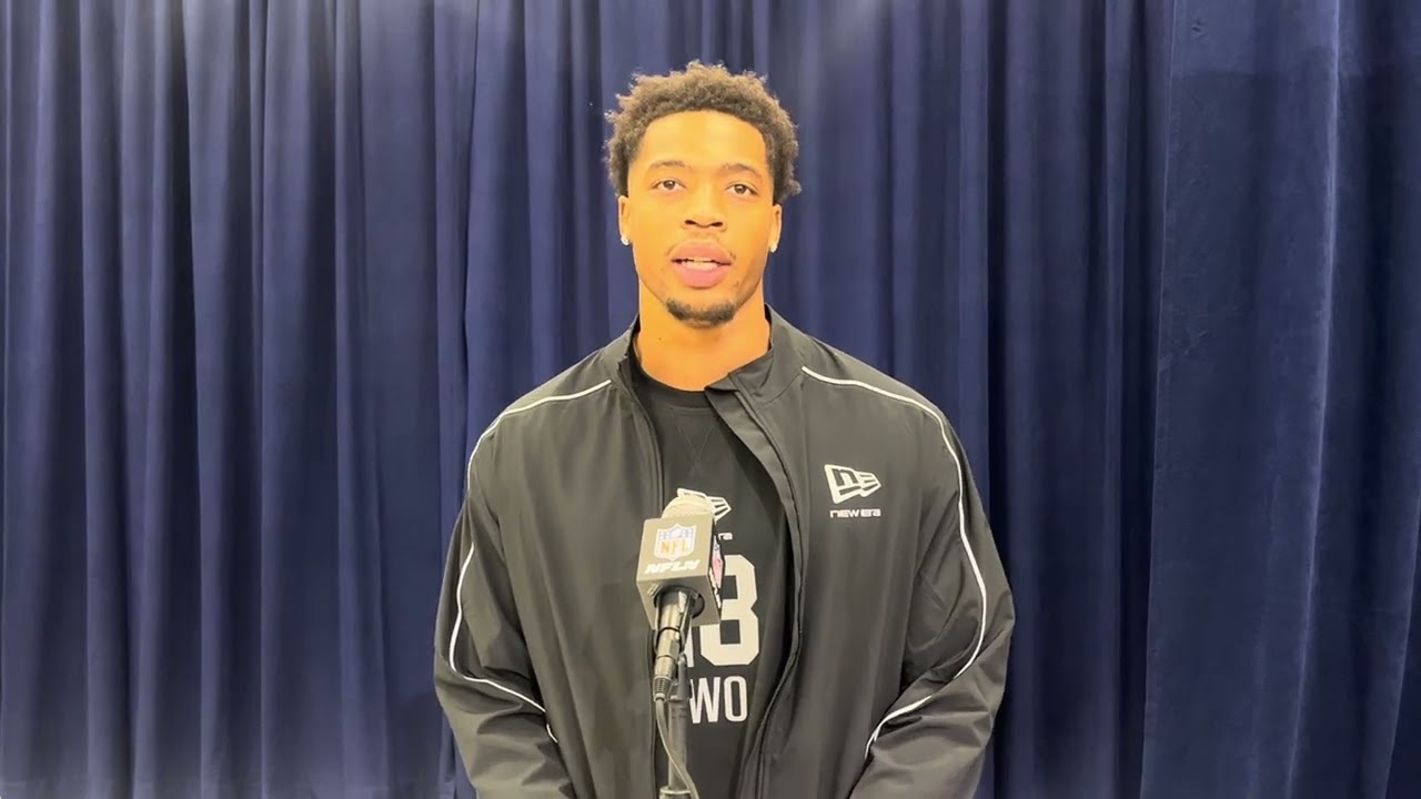 Miami WR C.J. Daniels at the NFL scouting combine 2026
