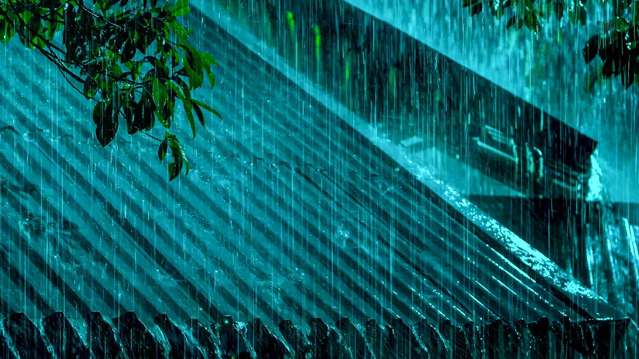 Heavy Rain and Thunderstorm Sounds on a Tin Roof for Deep Sleep, Relaxation, and Insomnia Relief