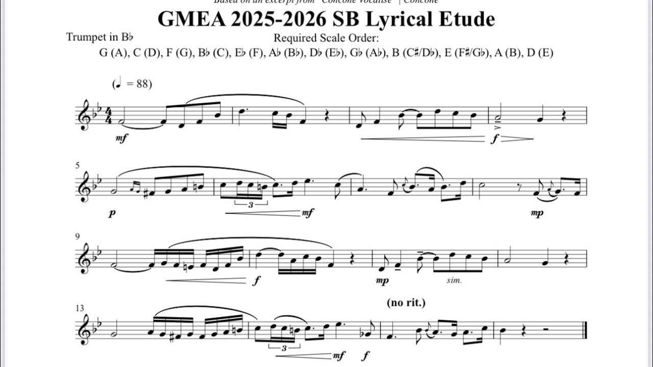 GMEA 2025-2026 SB Lyrical Etude (Trumpet)
