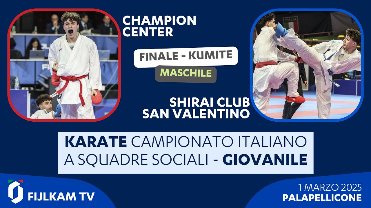 🥋 Karate finale #kumite 🥊 maschile squadre giovanili 👉 Champion Center vs Shirai Club SanValentino 👈