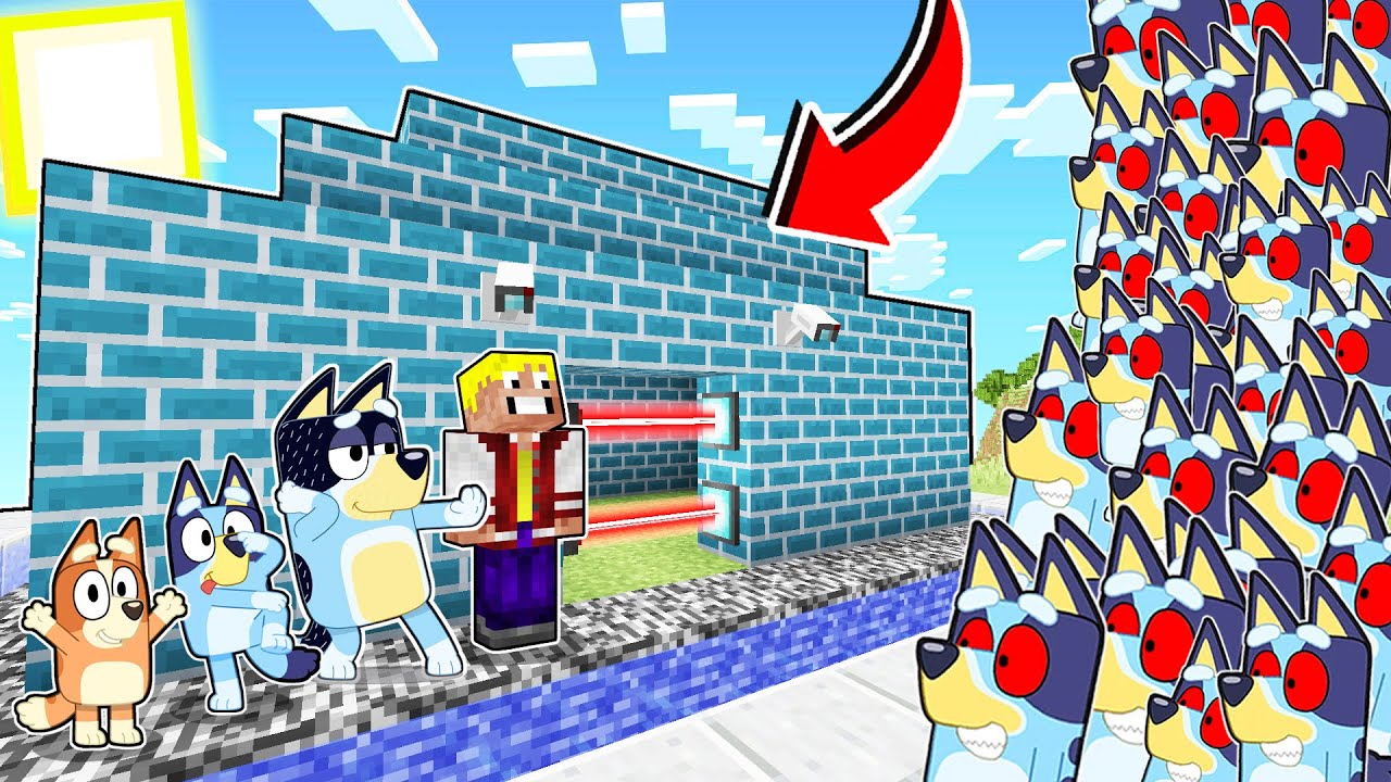BASE 100% SEGURA VS APOCALIPSIS DE BLUEY.EXE EN MINECRAFT