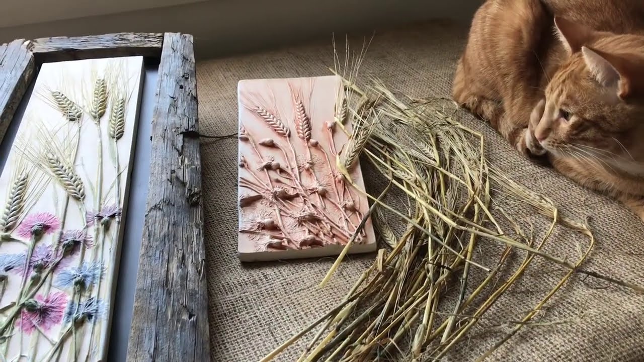 Только 2 ИНГРЕДИЕНТА и вы сможете сделать керамику дома без обжига! Ботанический барельеф/Керамика