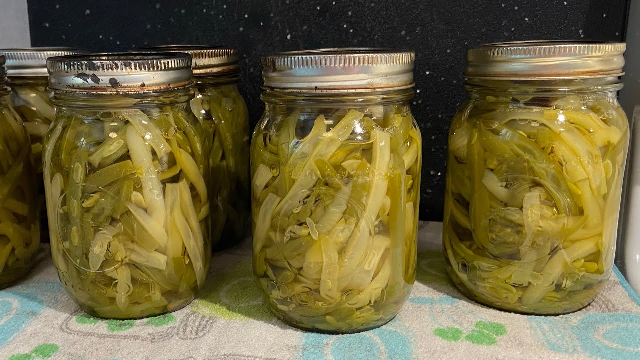 Canning French Cut Green Beans on a Glass Stove top