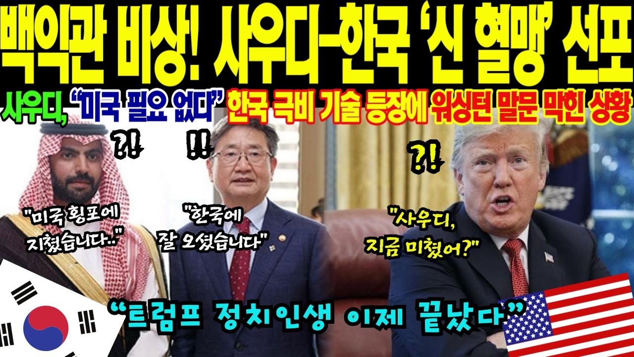 사우디아라비아 빈 살만 왕자의 선언! 백악관 청구서 찢어버리고 한국 창원의 기술력을 선택한 이유