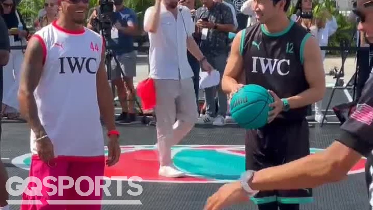 Lewis Hamilton & Simu Liu Hoop Together 🏀 #MiamiGP