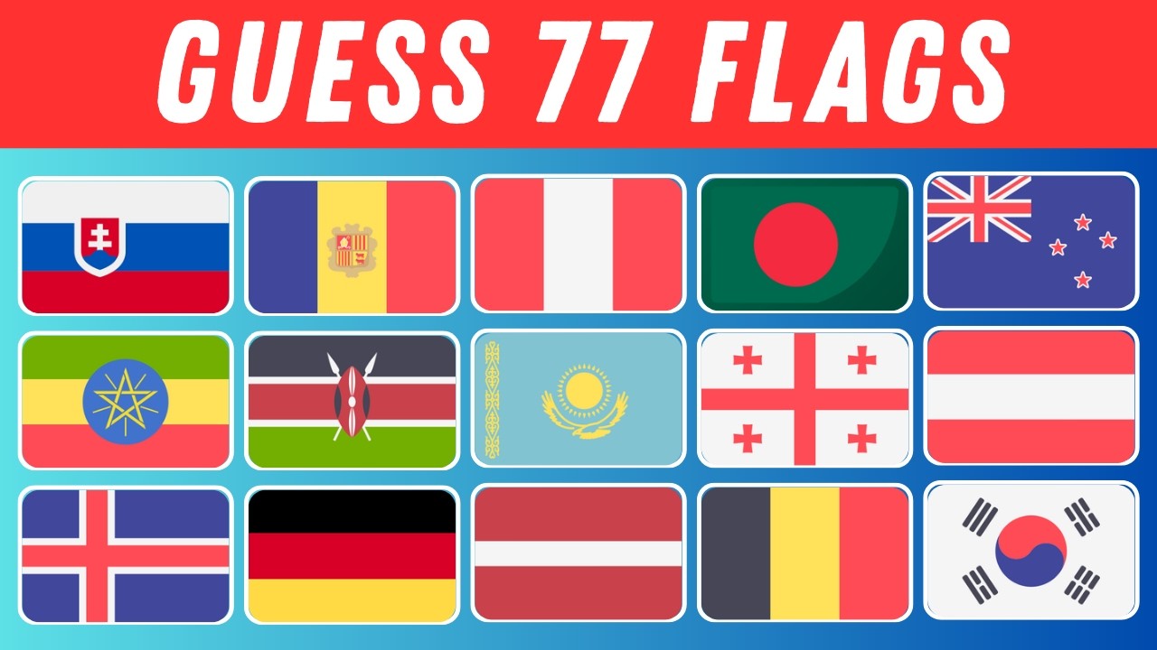 Guess the Country by the Flag in 3 Seconds 🌍 77 Medium Flags Challenge