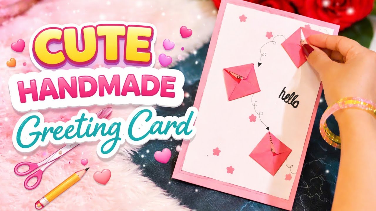 DIY  Cute Handmade Greeting Card 💌 | Easy Paper Craft! Card
