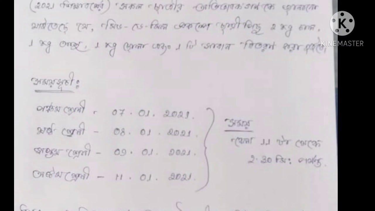 Mid Day Meal Notice January 2021
