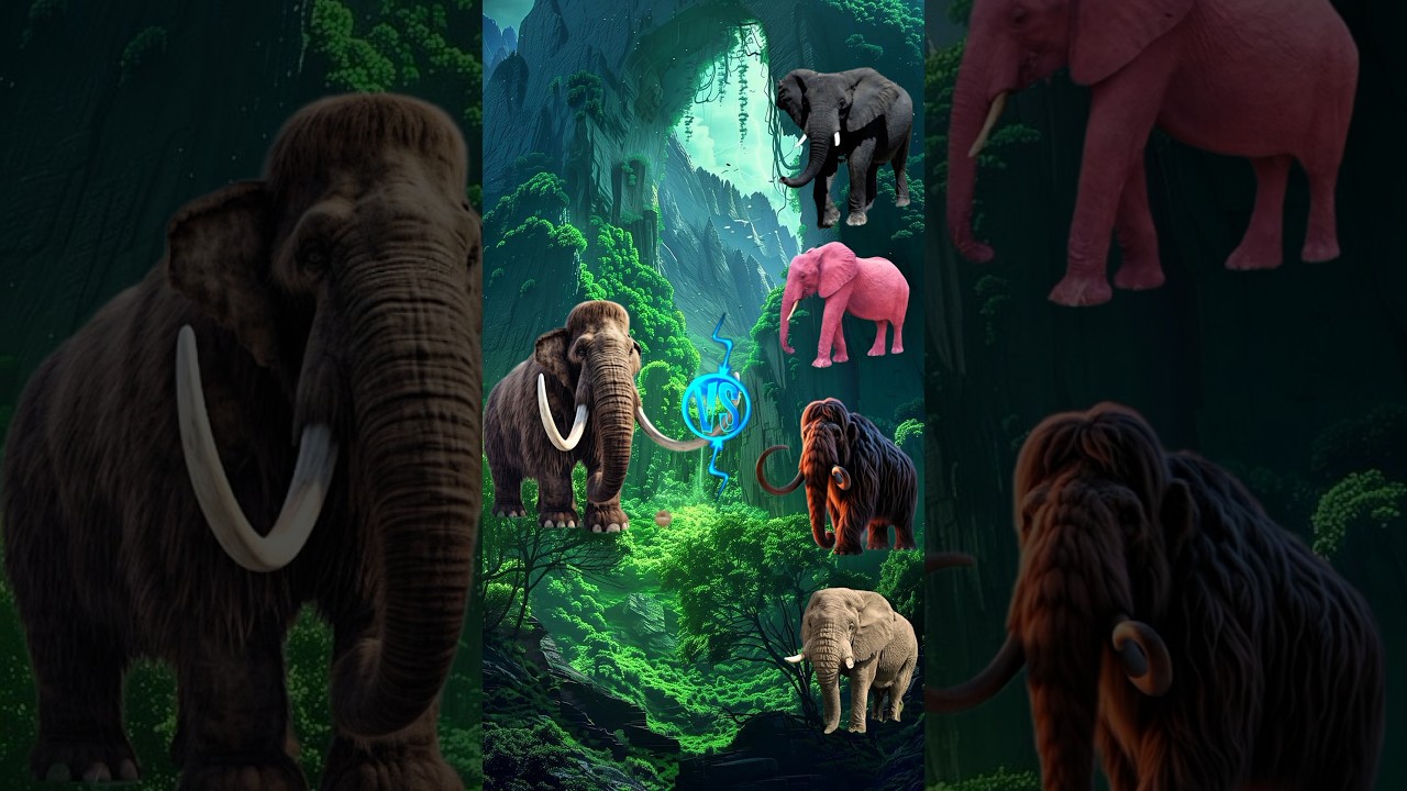 woolly mammoth Vs 4 elephant 💀#elephant #woollymammoth