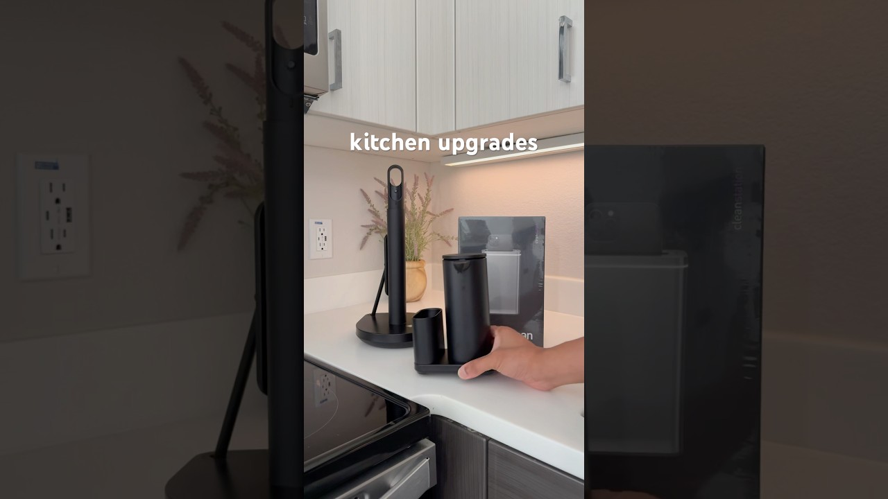 Kitchen organization upgrades from Simple Human | paper towel holder with spray & soap sensor pump