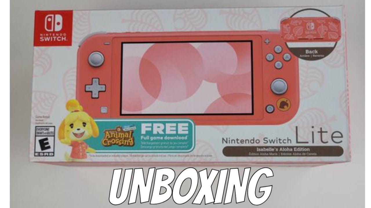 Nintendo Switch Lite Animal Crossing New Horizons Isabelle Aloha Edition UNBOXING