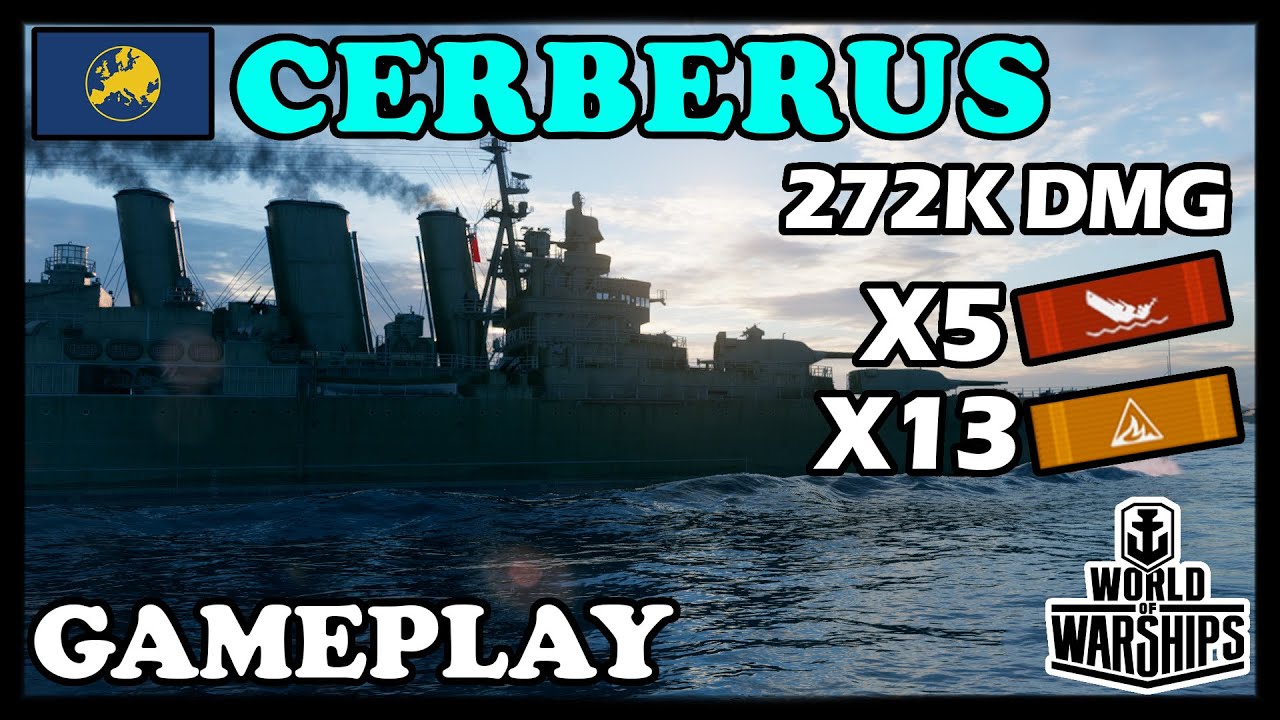 CERBERUS GAMEPLAY - 5 KILLS 272K DMG - WORLD OF WARSHIPS - PC [PT/BR]
