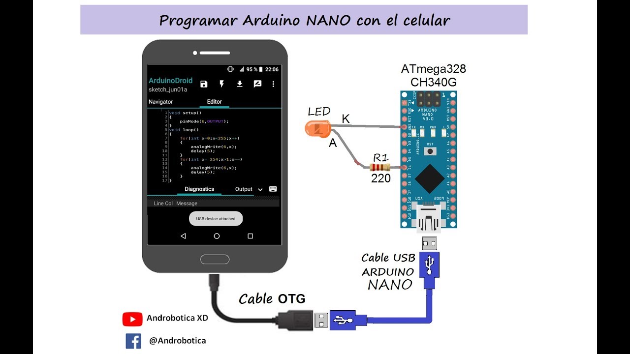 ¿Como Programar Arduino NANO con un Celular? - Tutorial