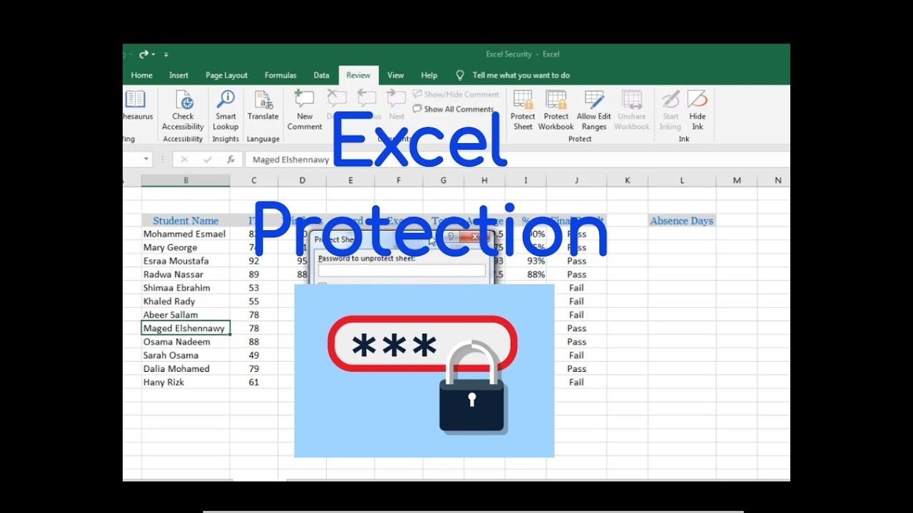 Excel Protection | الحماية والأمان فى الأكسل