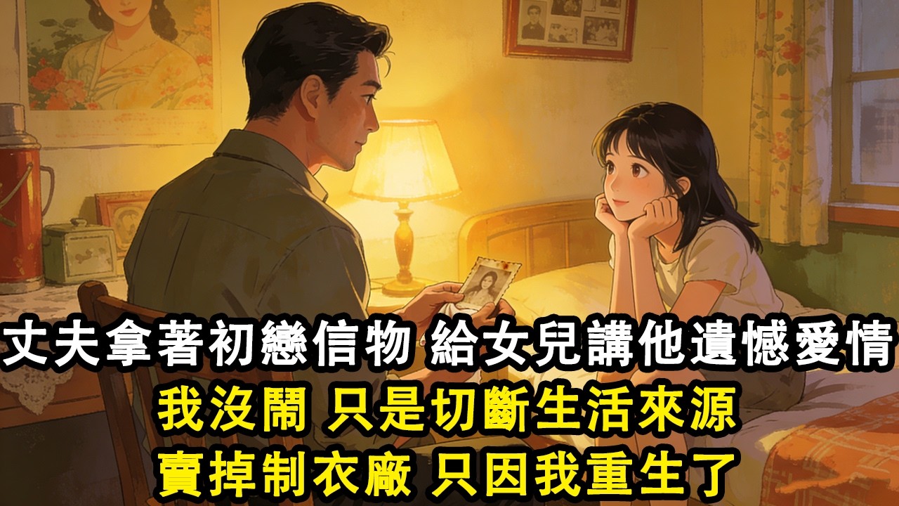 【完結爽文】丈夫又拿著初戀的信物，給女兒講他的遺憾愛情，我沒鬧，只是切斷生活來源，賣掉養家糊口的制衣廠，一切只因我重生了#故事 #重生 #爽文 #重生故事 #情感 #小說 #完結 #故事頻道 #反轉