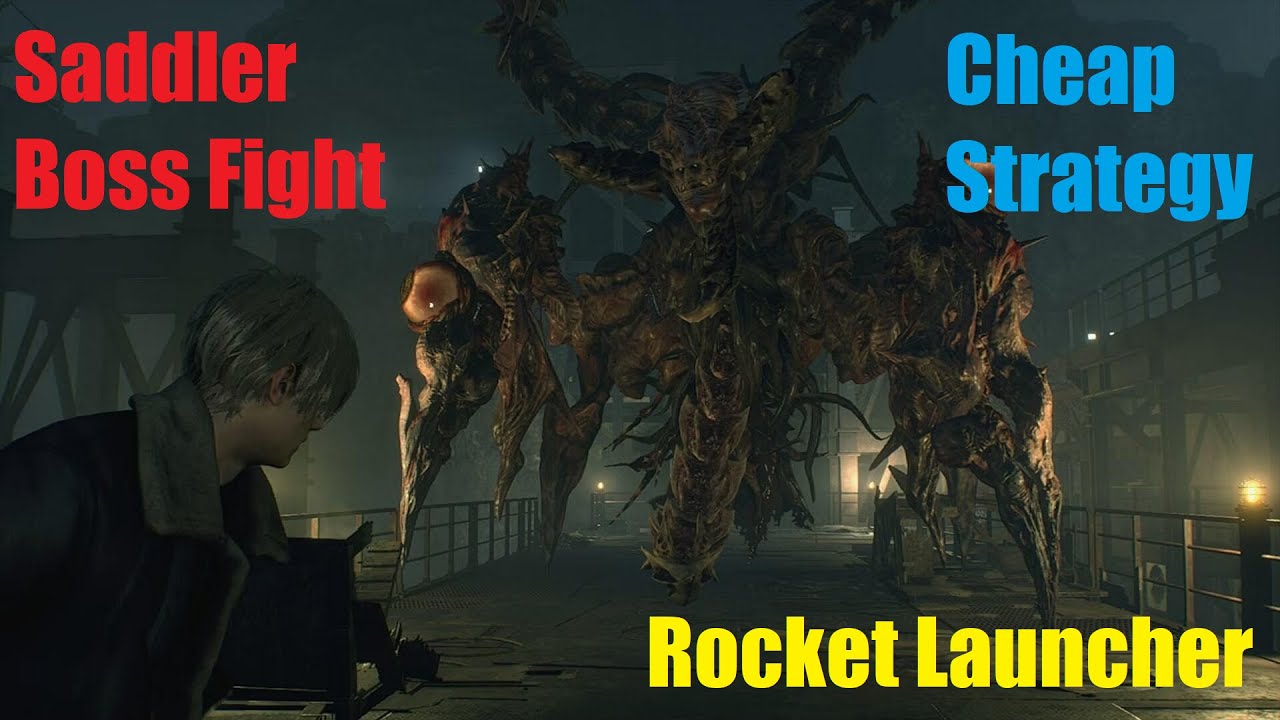 Resident Evil 4 Remake - Saddler Boss Fight - Cheap strategy (Rocket Launcher)