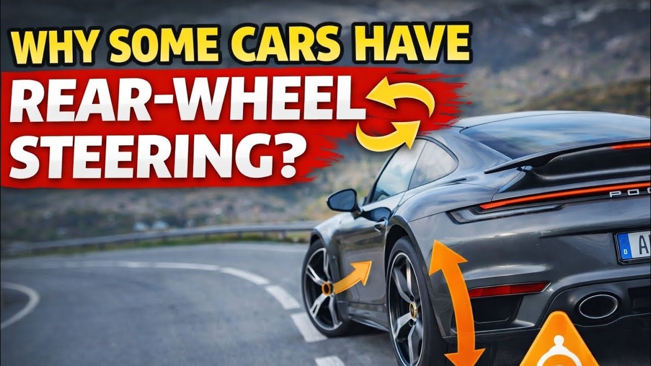Why some cars have rear steering wheels#facts #automobile #carfacts 
