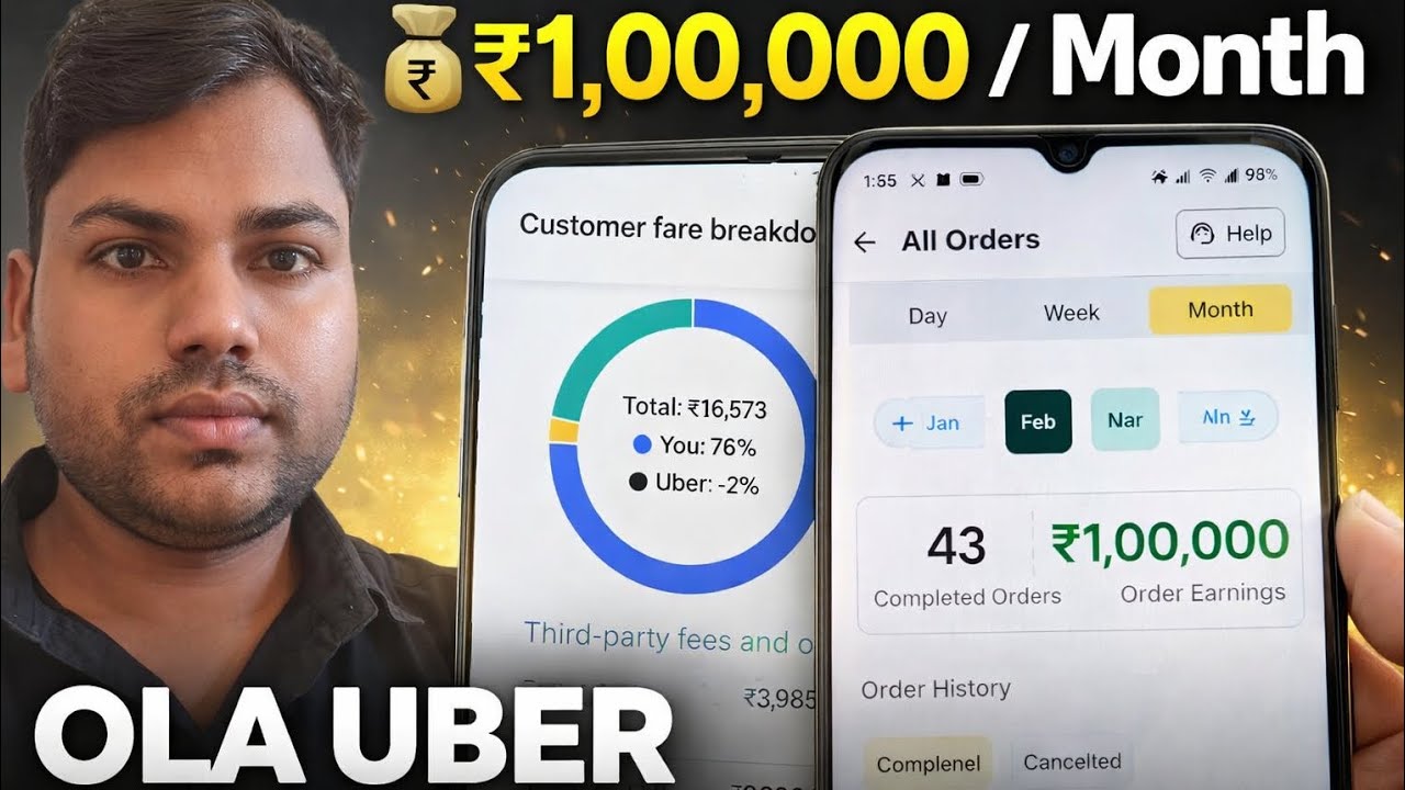 Ola Uber चलाकर 1 महीने में ₹1,00,000 कमाई | Real Earnings Proof