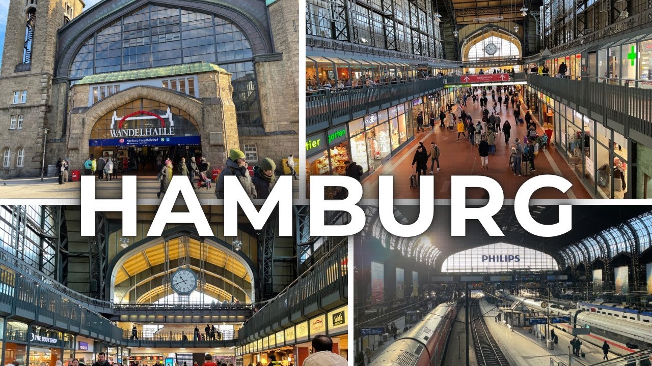 4K Walking Tour Hamburg Hauptbahnhof Station Wandelhalle Full Walk Shops Restaurants 2025