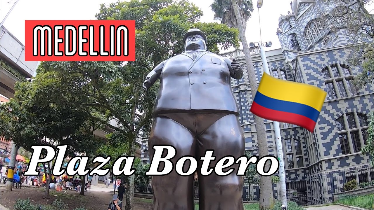 Plaza Botero - Downtown Medellin Colombia - Walking Tour 4K