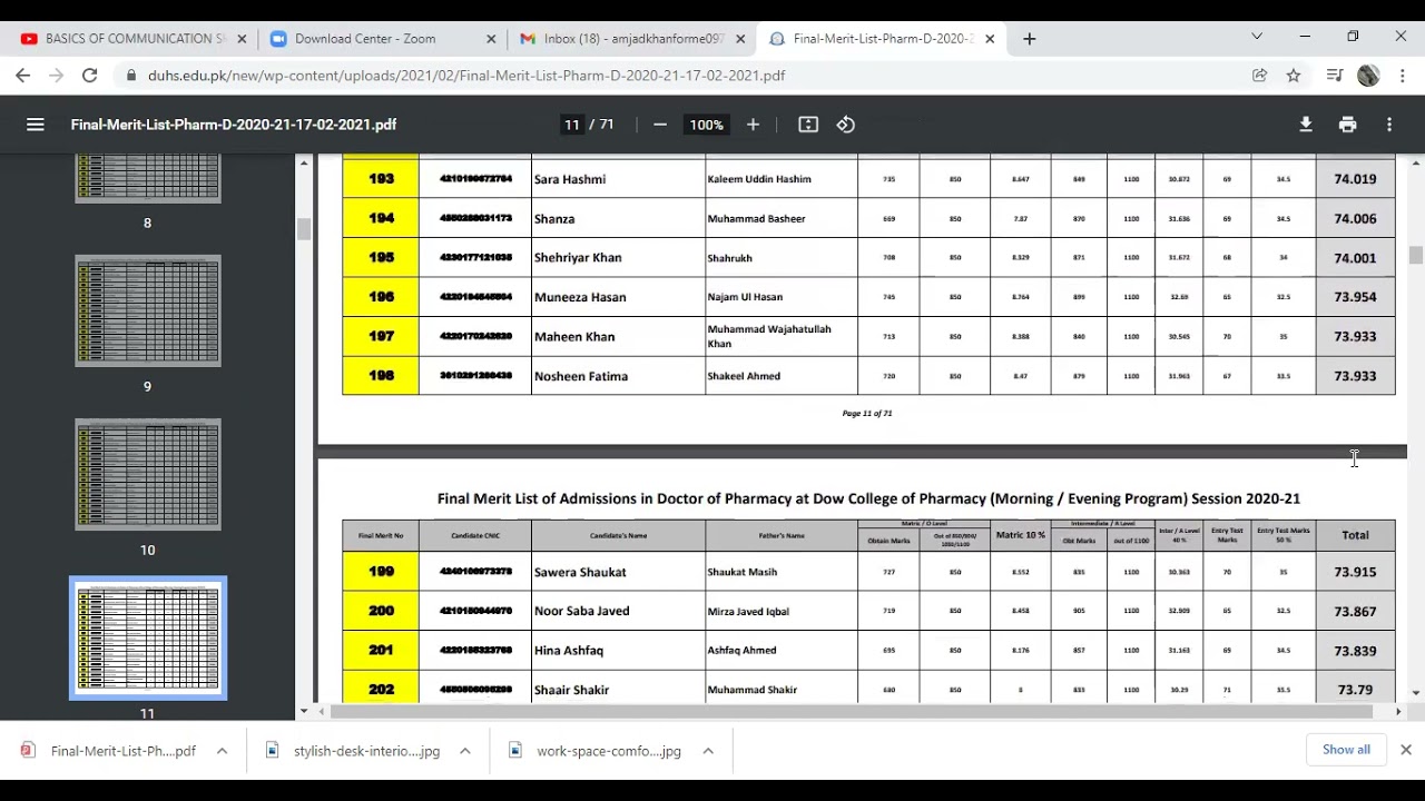 LAST YEAR FINAL MERIT LIST OF D PHARMACY 2020-201 watch till end