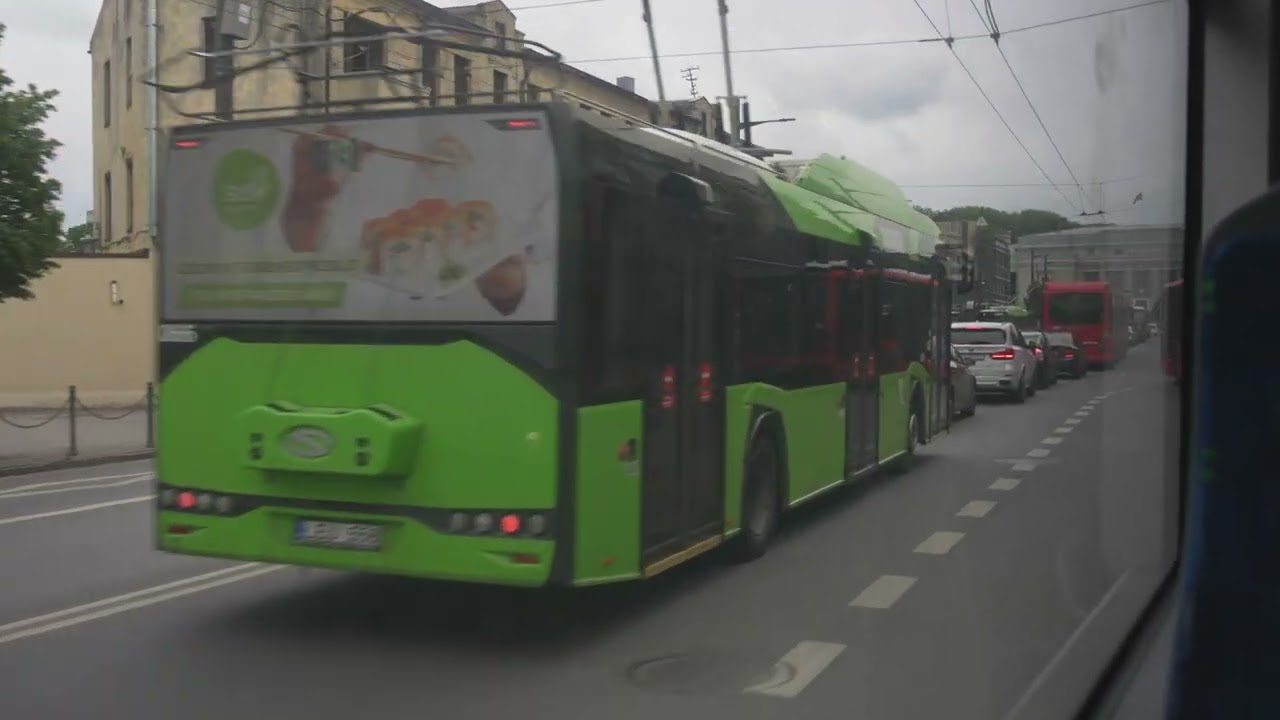 Lithuania, Kaunas, trolleybus 1 ride from Gedimino g. to Vaidoto g.