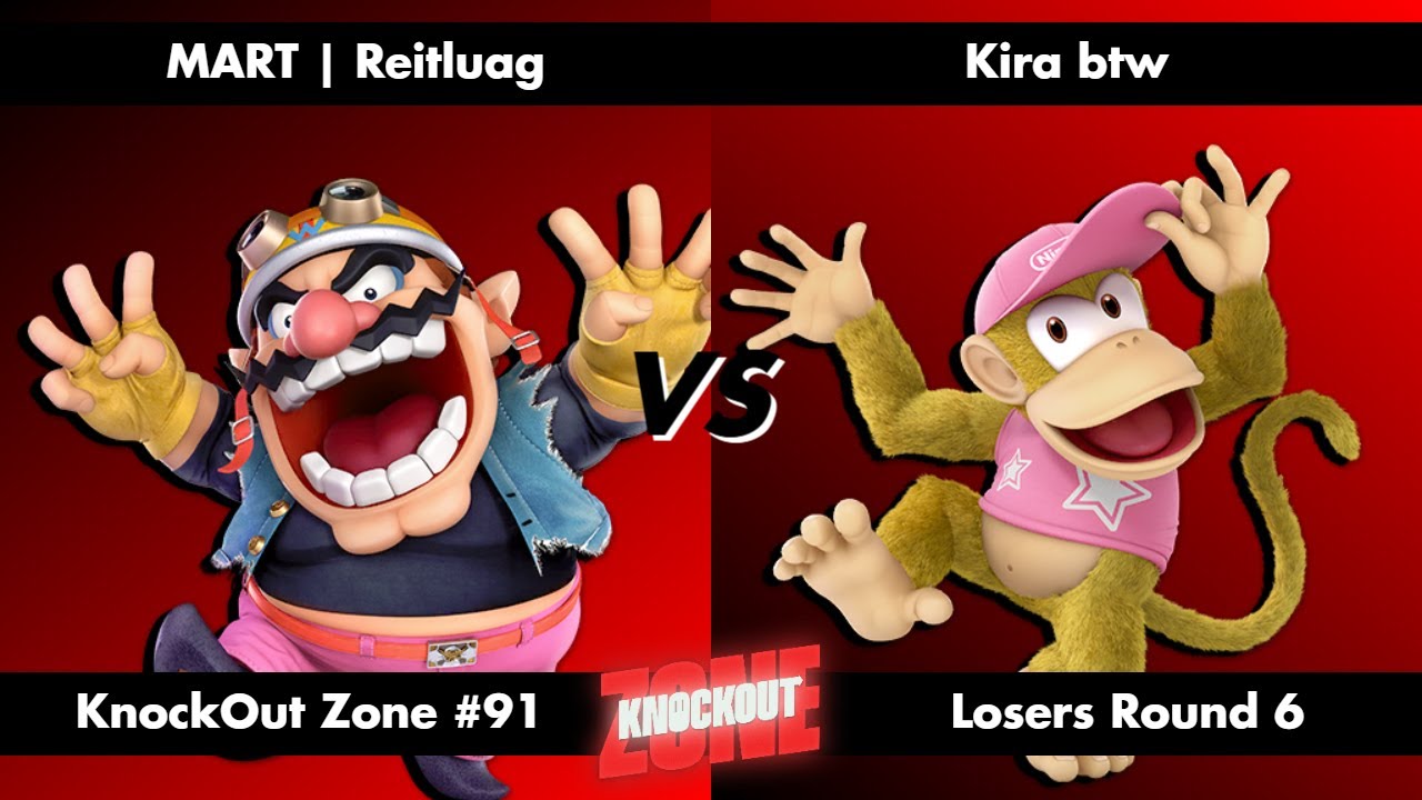 KnockOut Zone #91 - SSBU Losers Round 6 - Reitluag (Wario) vs Kira btw (Diddy Kong)