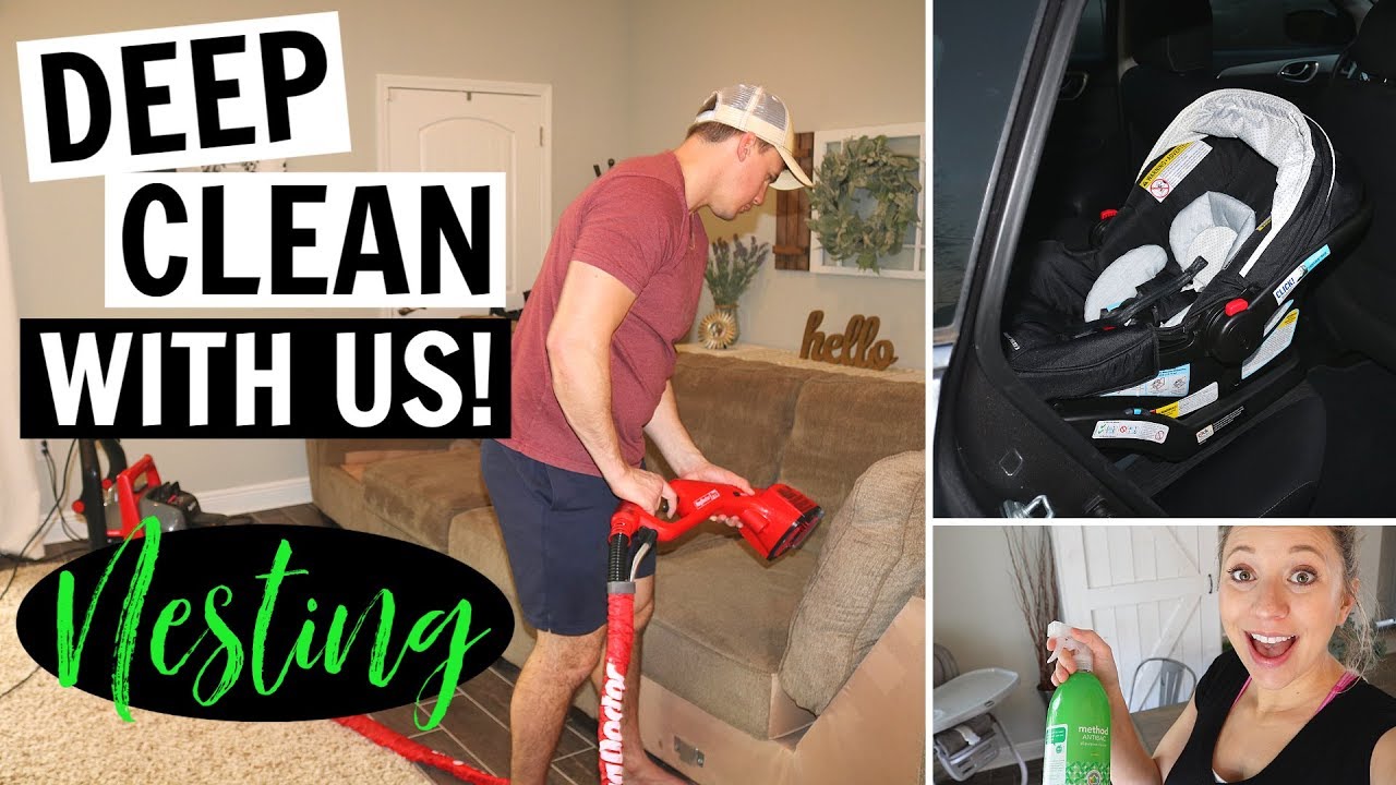 GETTING READY FOR BABY! // DEEP CLEANING // NESTING