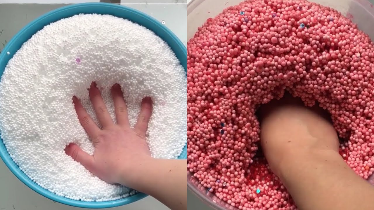 Crunchy FLOAM slime- satisfying slime ASMR video compilation