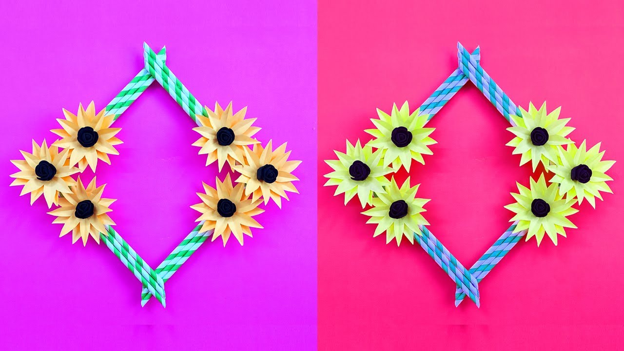 Flower Wall Hanging Craft Ideas | Wall Decoration Ideas