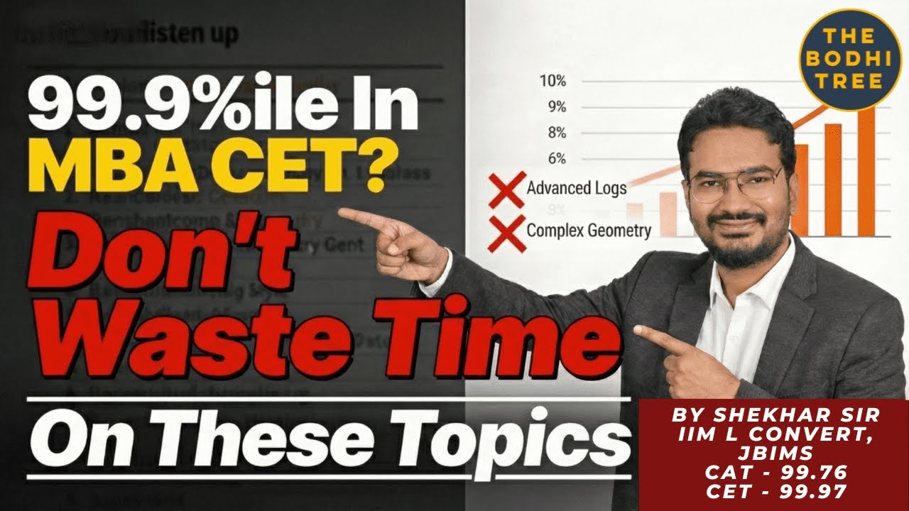 If YOU Want 99%ile in MBA CET 2026, Don’t Study These Topics | By Shekhar Sir | IIM L Convert| JBIMS