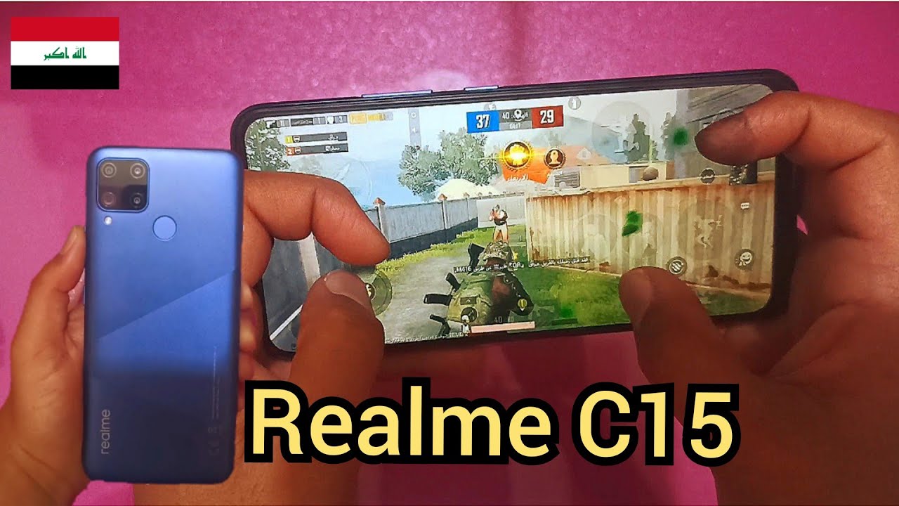 تجربة اداء موبايل realme C15 في لعبة ببجي موبايل هاند كام