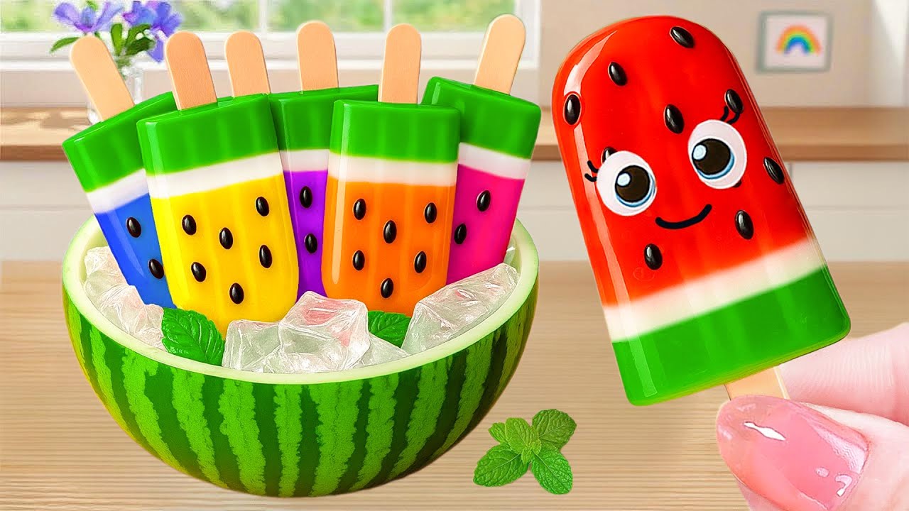 Delicious Watermelon Desserts 🌈 How to Make Mini Rainbow Watermelon Jelly 🌈Tiny Cake Master