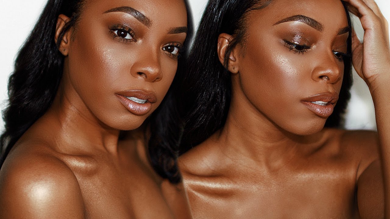 GLOSSY LIDS & GLOWY SKIN USING DRUGSTORE MAKEUP! | EASY SUMMER MAKEUP TUTORIAL FOR WOMEN OF COLOR