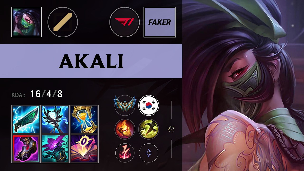 (T1 Faker) Akali Mid vs Yone - KR Challenger Patch 26.11