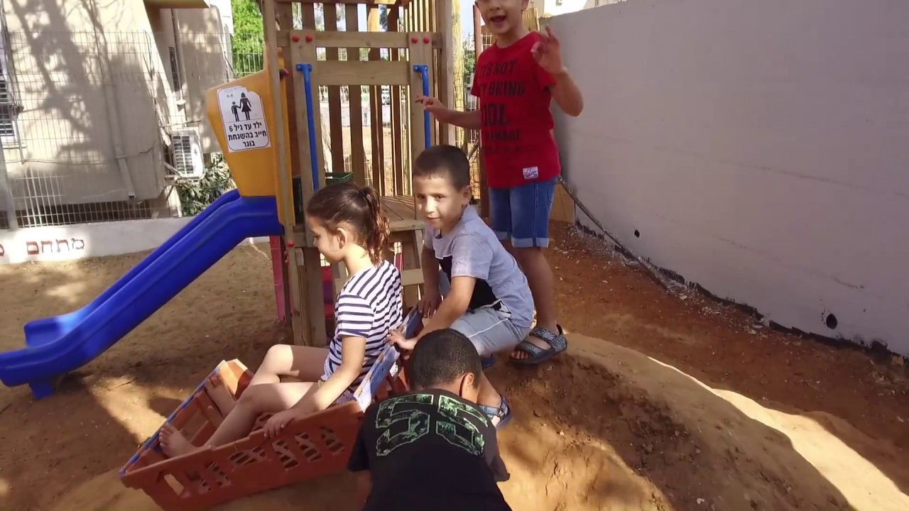 חצר פעילה על הבוקר