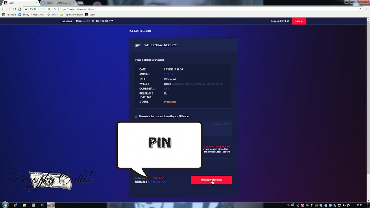 Laser Online -  KOLEJNA WYPŁATA $105 PŁACI |  NEW WITHDRAW $105 PAYING