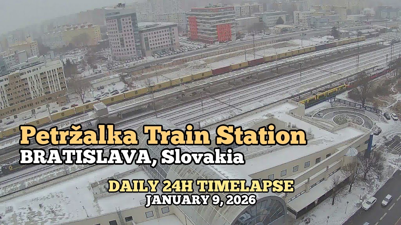 Petržalka Train Station - Daily Timelapse: January 9, 2026 [Bratislava, Slovakia]