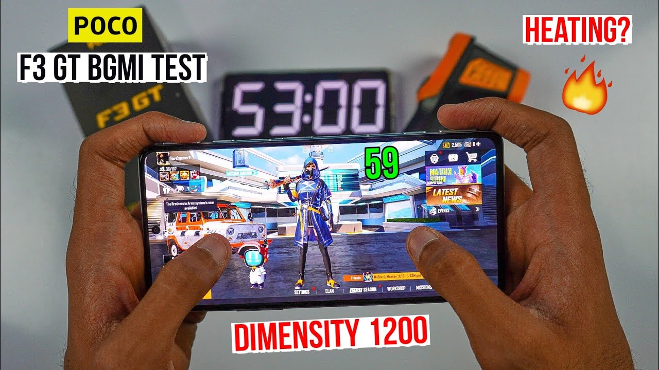 Poco F3 GT Pubg Test with FPS, Heating and Battery Test | Dimensity 1200 🔥