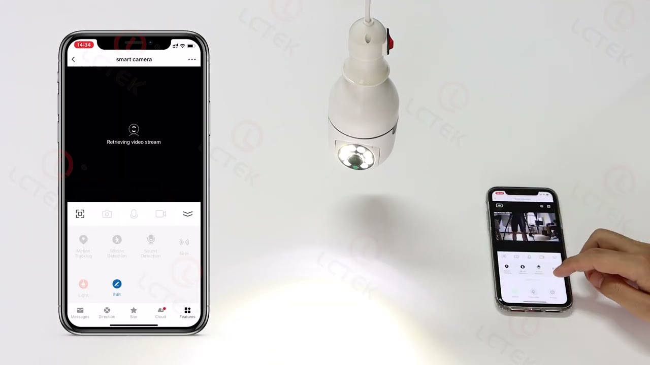 LCLCTEK Tuya Smart TY01 Wifi Light Bulb PTZ Camera Security Camera Unboxing and connection