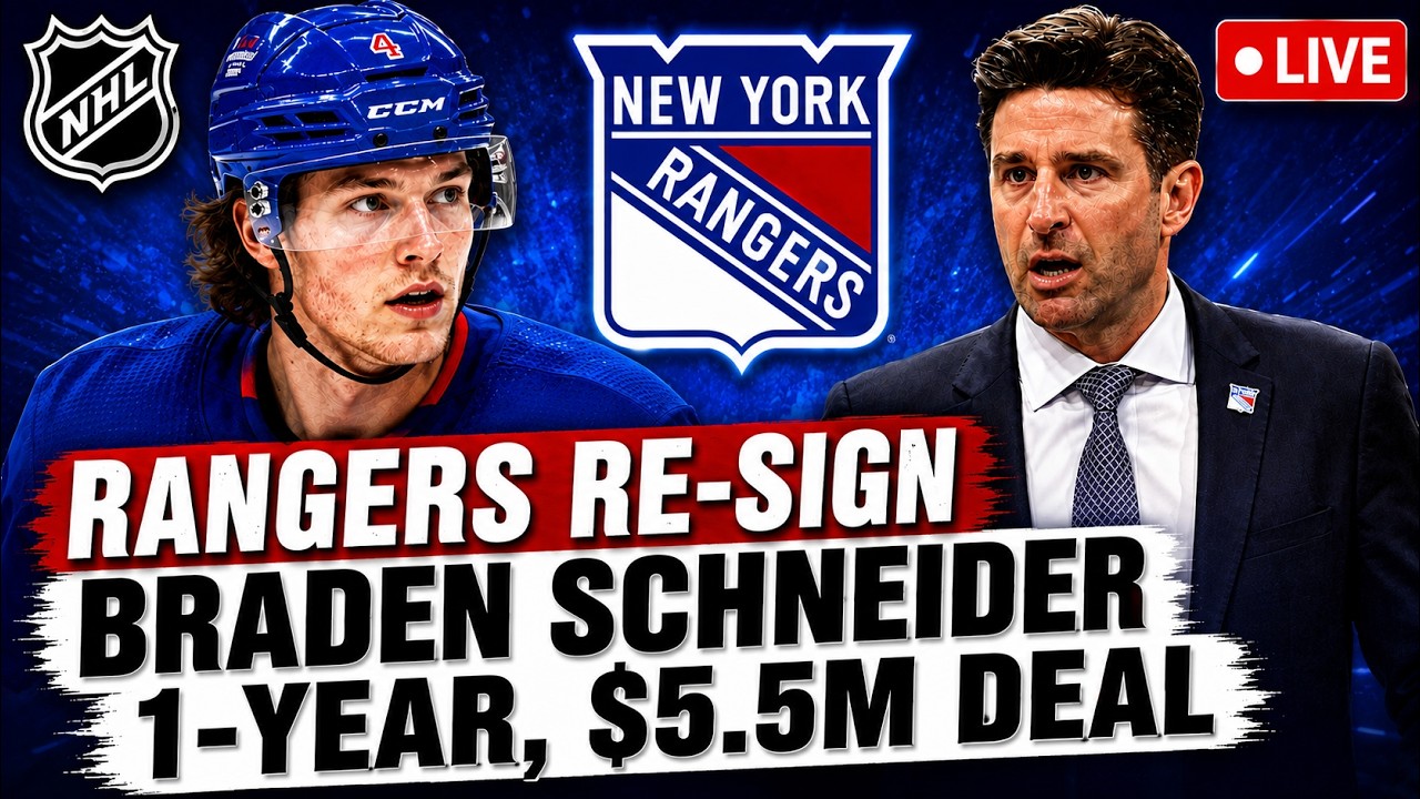 🚨 RANGERS RE-SIGN BRADEN SCHNEIDER! 1-YEAR, $5.5M DEAL FINALIZED BEFORE ARBITRATION | RANGERS NEWS