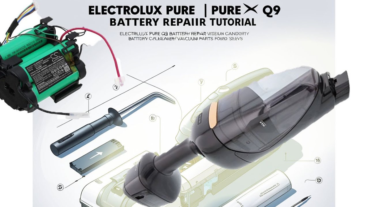 Electrolux Pure Q9 Battery Repair Cells Replacement Disassembly Tutorial  - Wymiana baterii