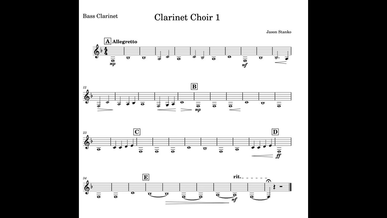 Clarinet Choir 1 - Bass Clarinet
