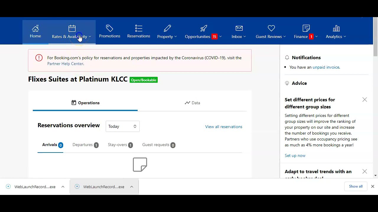 How to add rates and prices to my Hotel in Booking Extranet