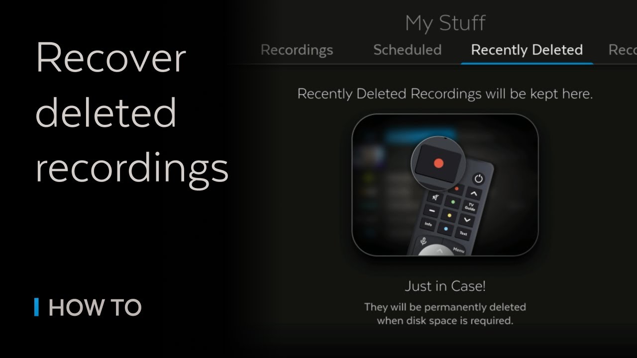 HOW TO - Recover deleted recordings