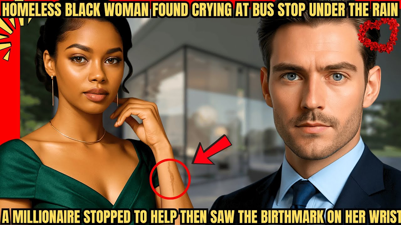 HOMELESS BLACK WOMAN FOUND CRYING AT BUS STOP UNDER THE RAIN-A MILLIONAIRE STOPPED TO HELP THEN SAW-