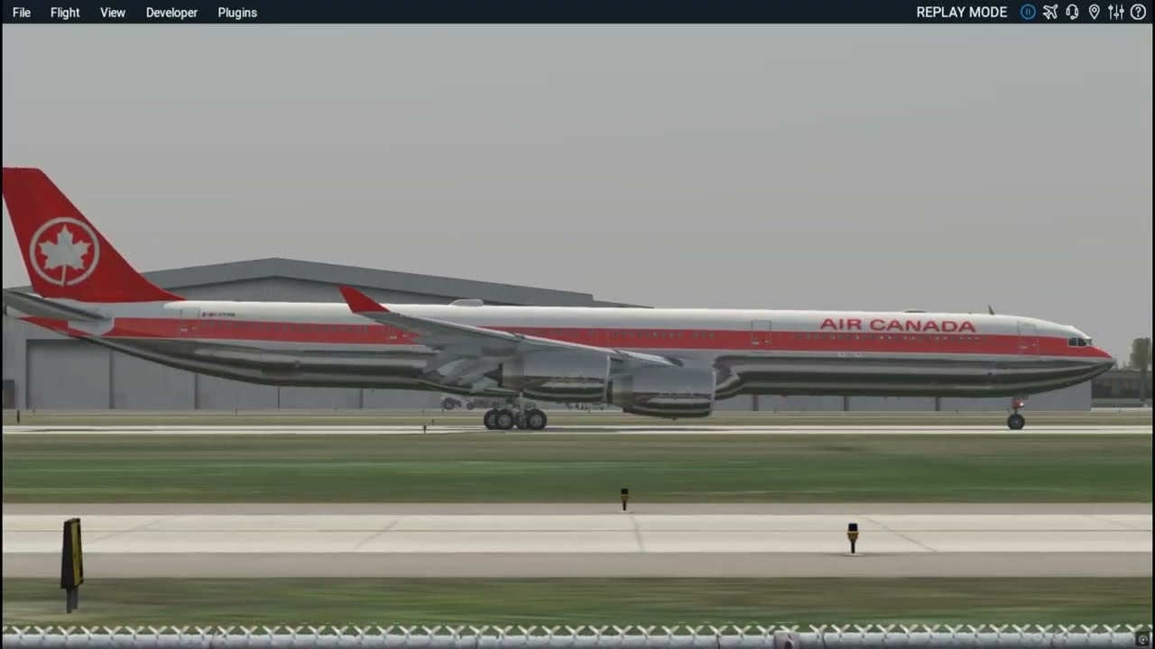 Air Canada A340 600 taking off from CYUL
