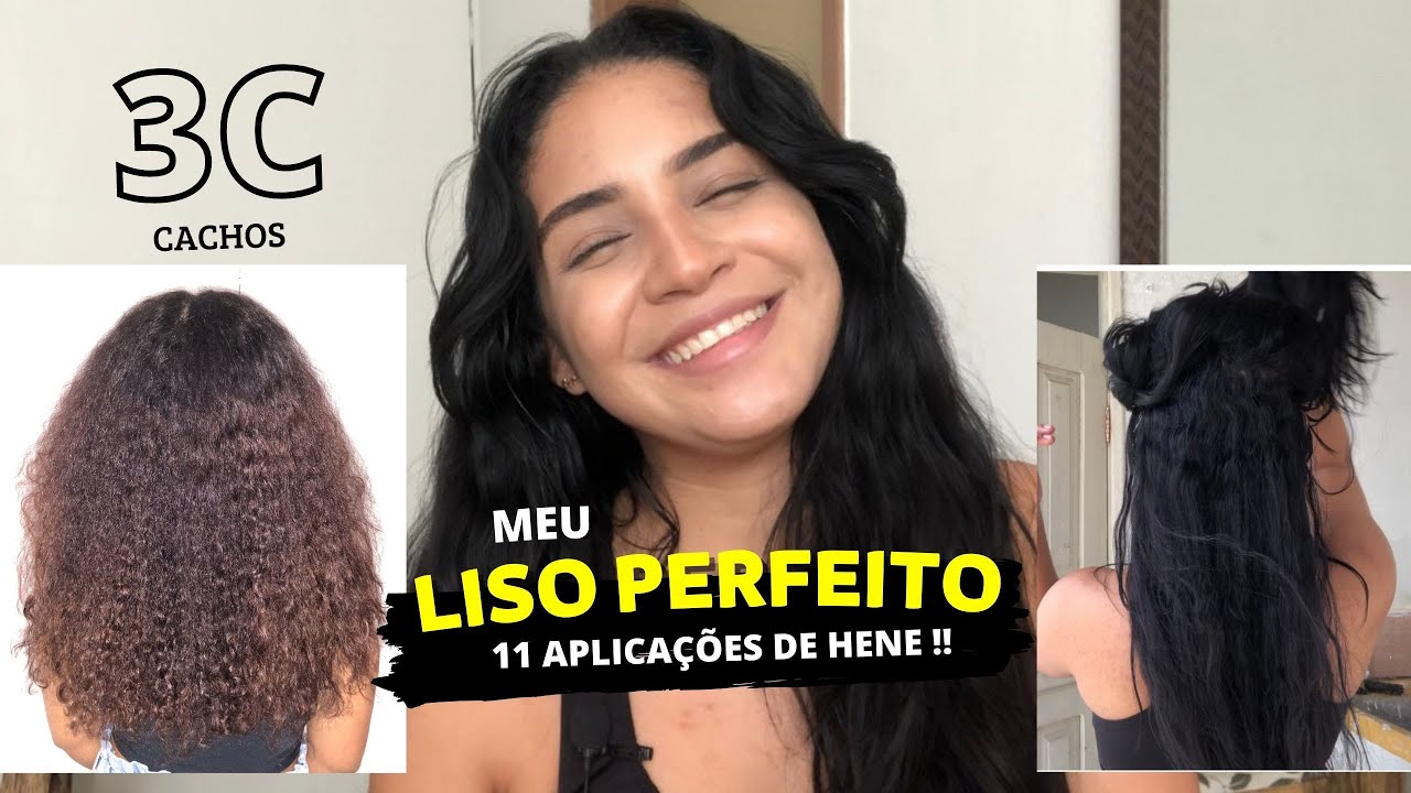 HENE EM CABELO CACHEADO 3C | 11ª aplicação, meu liso perfeito