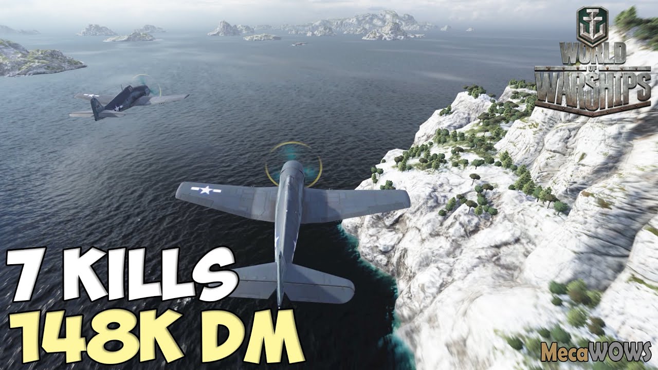 World of WarShips | Enterprise | 7 KILLS | 148K Damage - Replay Gameplay 4K 60 fps