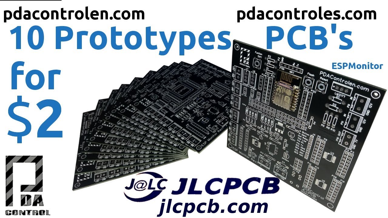 10 Prototypes PCB's for $2 !!!  JLCPCB -  ESPMonitor Rev1 : PDAControl